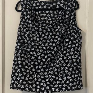 Jones New York Black and White Floral Blouse